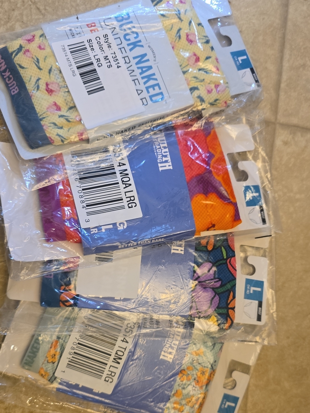 Deluth Trading Buck Naked Multi-Color Briefs - Set Of 4, Size Large